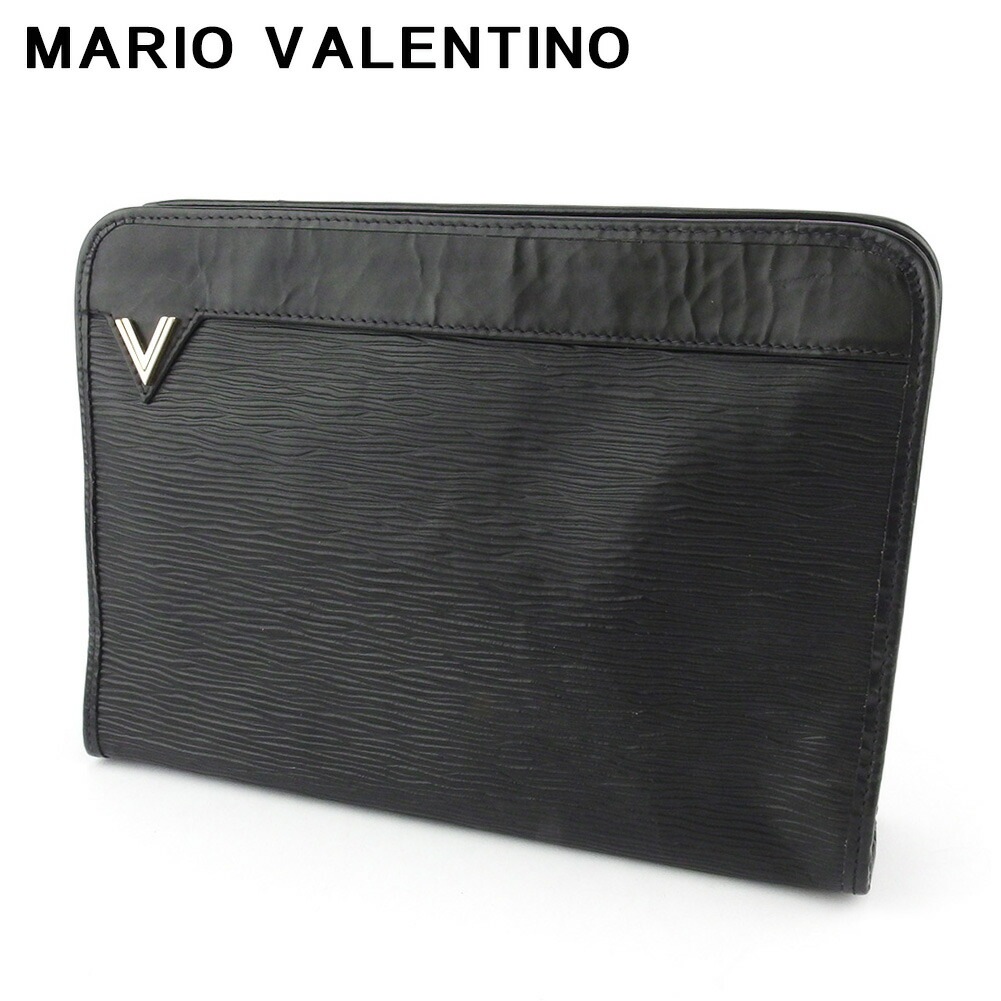 クラッチバッグ セカンドバッグ バッグ Vマーク レディース メンズ ブラック シルバー ゴールド 中古