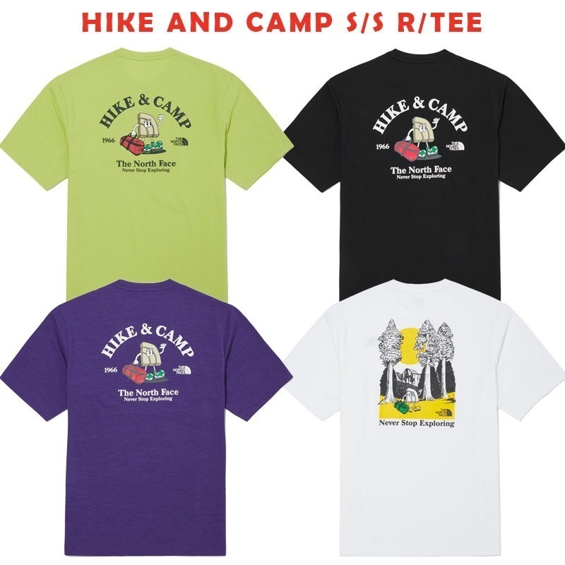 韓国正規品保証 関税負担なし NT7UQ15A HIKE AND CAMP S/S R/TEEデイリー 基本 着装 男子 女子 人気 韓国 ファッション 男女共用 アウトドア