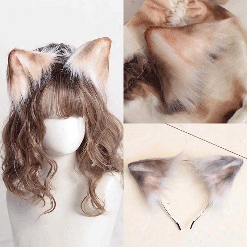 イミテーション三華ヘッドドレス動物の耳のヘアバンドJKロリータヘアピンかわいい日本のヘアアクセサリー 母の日-0009627