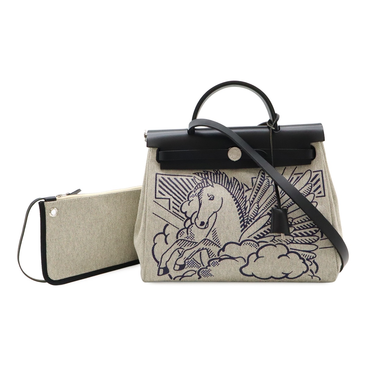 エールバッグ ジップPM ペガサスポップ ハンドバッグ 2WAY ショルダーバッグ トワルオフィシエ ブラック 黒 ポーチ付き Y刻