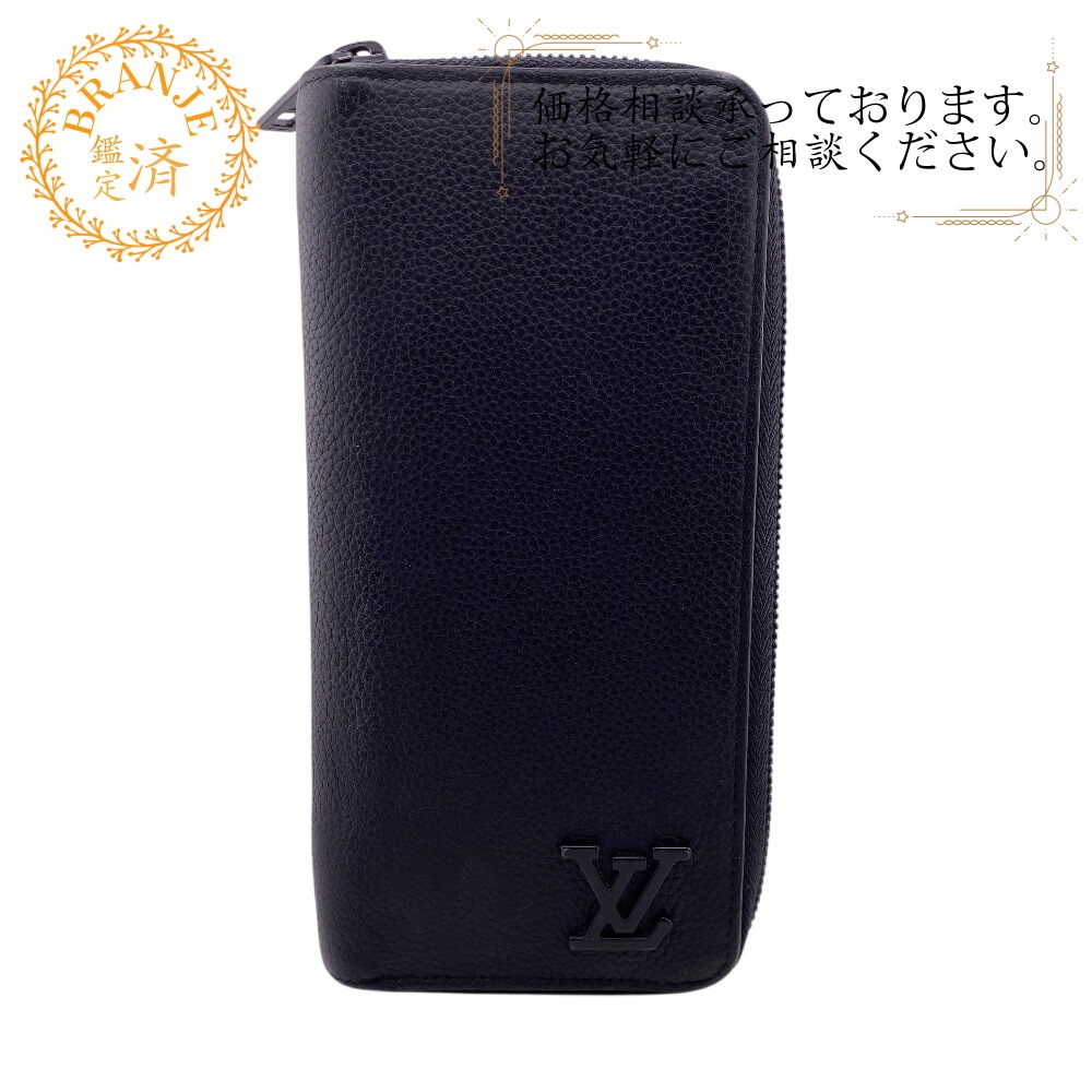 M81743 ジッピーウォレット ヴェルティカル LVアエログラム レザー 長財布 ブラック ブランド