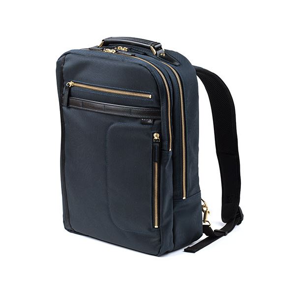 サンワダイレクト ビジネスリュック(メンズ自立日本製鎧布生地ダブルルーム18Lネイビー) 200-BAG166NV 1個