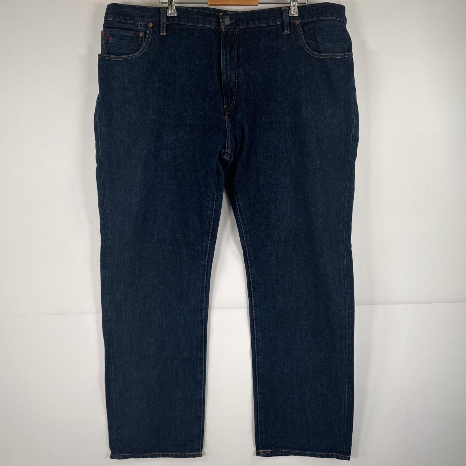 古着 デニムパンツ ジーパン ストレート ジーンズ 大きいサイズ w44 L32 インディゴブルー メンズ