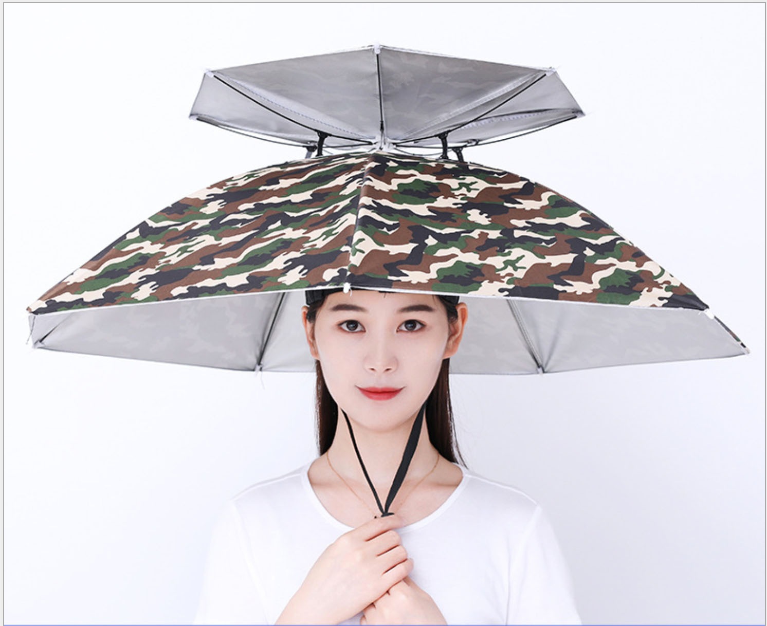 [Qoo10] 4色頭にかぶる日傘 大人用 アンブレラハ : 日用品雑貨