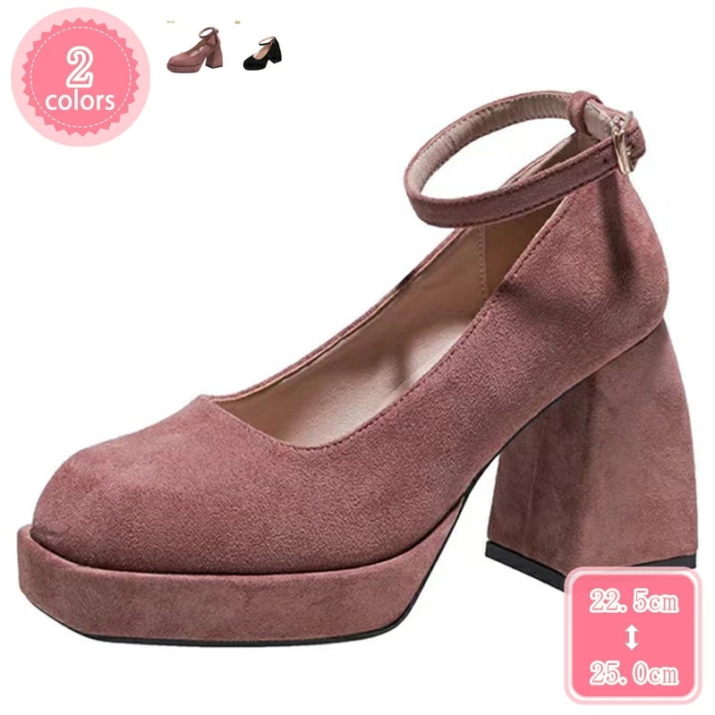 1000円OFFクーポン 美脚 パンプス アンクルストラップ レディース ハイヒール ストーム 厚底 パンプス チャンキーヒール 痛くない 脱げない 走れる プラットフォーム 通勤 オフィス アウトド