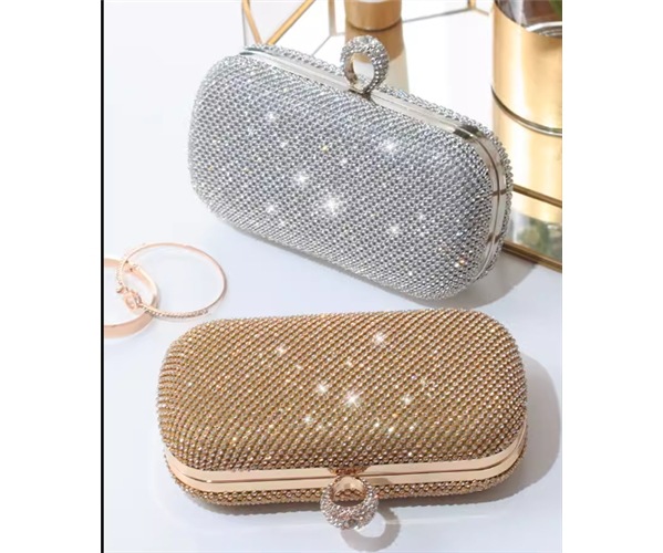 バッグ カバン レディース ショルダー ハンドバッグ 斜めがけ 肩がけ 手持ち クラッチ ディナーバッグ パーティーバッグ クレセントバッグ ハード ダイヤモンド ロック式 大人可愛い きれいめ 上品