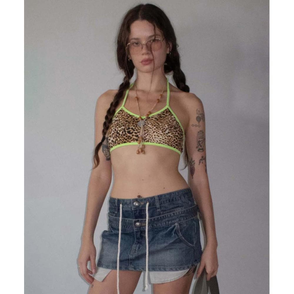 スカルプター Apron Layered Mini Skirt Mid Blue SC25S458BL