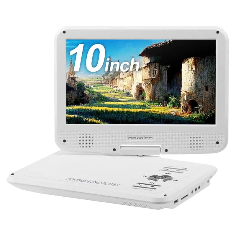 【迅速発送】アイリスプラザ ポータブルDVDプレイヤー 10インチ 1024x600 CDプレイヤー 車載ホルダー付き 持ち運び USB 車載DVDプレイヤー CPRM対応 180回転 約3時間連続