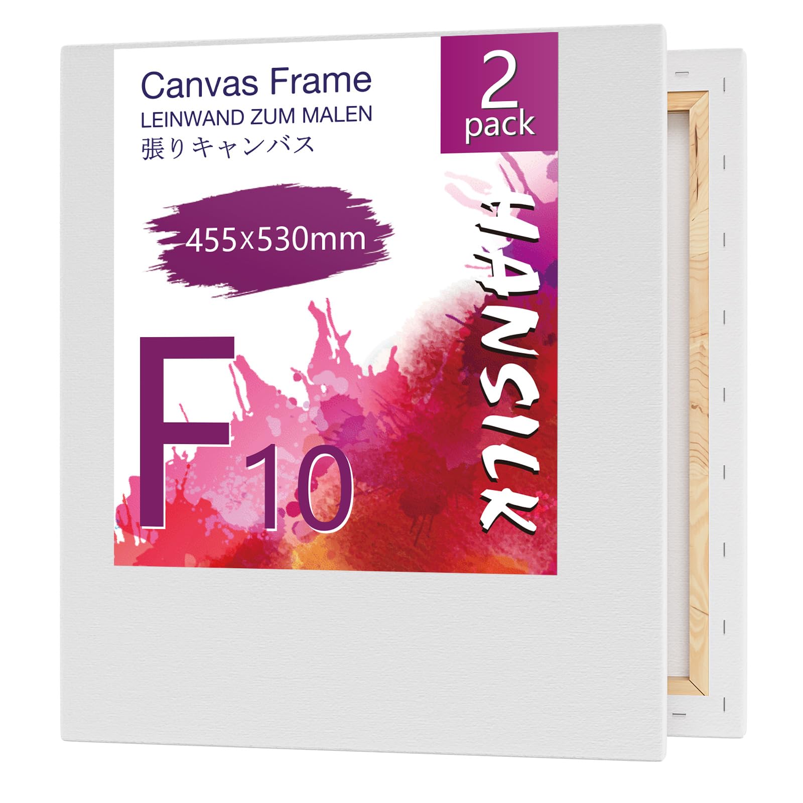 キャンバス 張りキャンバス F10 2枚 キャンバスボード キャンバスパネルボード キャンバス画材 初心者向け画布 水彩絵 canvas 油絵・アクリル絵に適用 (530*455mm*2枚)