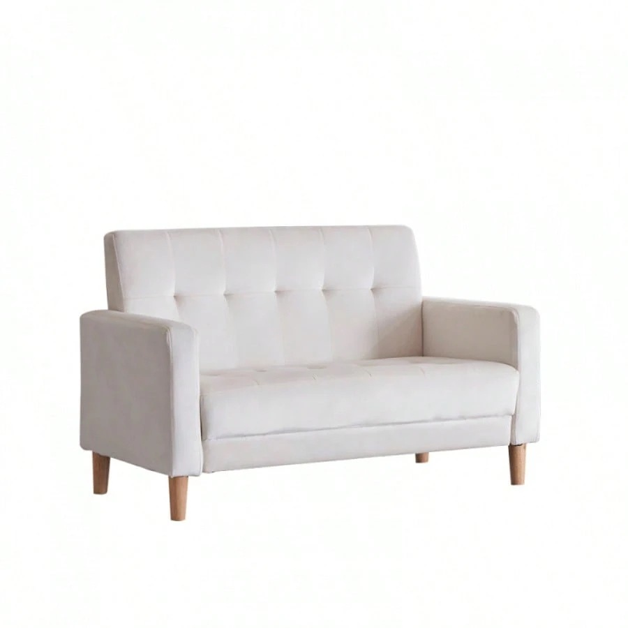 ソファー 二人がけソファー 2人掛け 幅103cm 脚高さ13cm リビングソファ 肘付き ロボット掃除機も通れる かんたん組立 1人用にも おしゃれ かわいい 枕付き 取り外し可能な脚