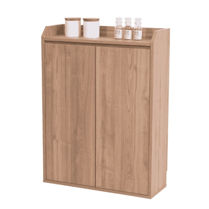 キッチンカウンター下収納 扉付きキャビネット 幅60cm 高さ80cm YHK-0205-BR ブラウン