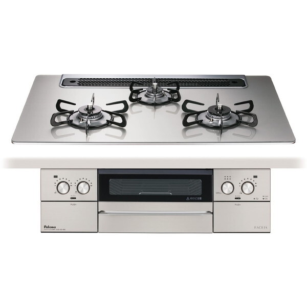 ビルトインガスコンロ 都市ガス用 3口 左右強火タイプ 幅75cm PD-893WS-75GH-13A シャインシルバー FACEIS GRAND (フェイシス グランド)