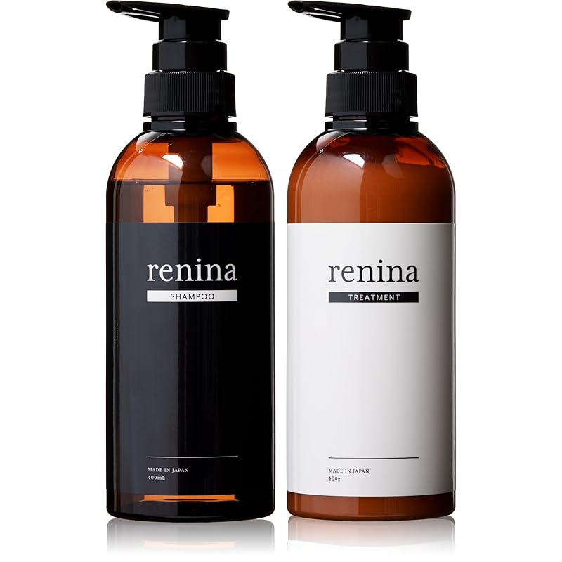 renina シャンプー トリートメント セット 【たっぷり美容成分でナイトケア×毛先まで潤うダメージケア×各400ml×アミノ酸シャンプー】ボトルセット