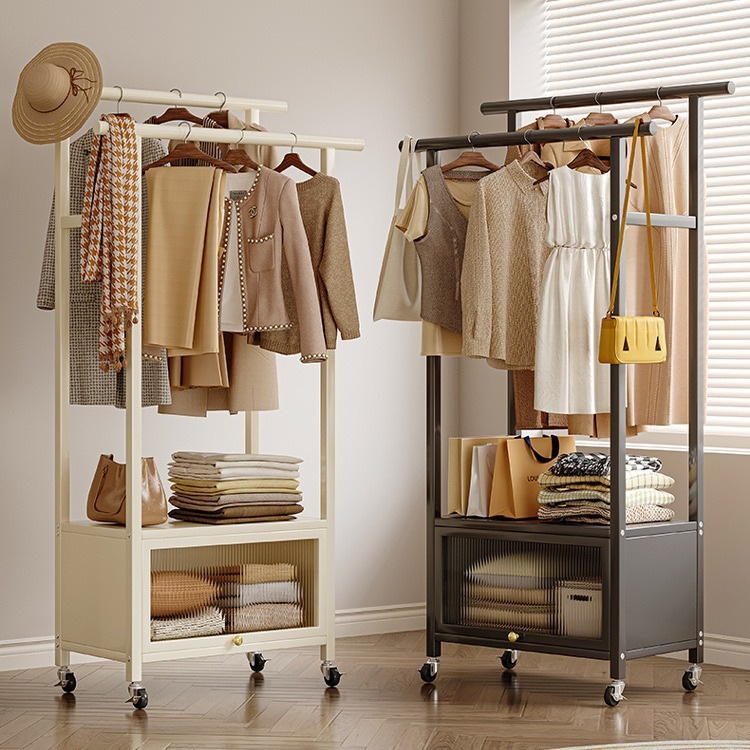 高端挂衣架落地卧室衣服置物架室内简易可移动晾衣架家用衣帽架