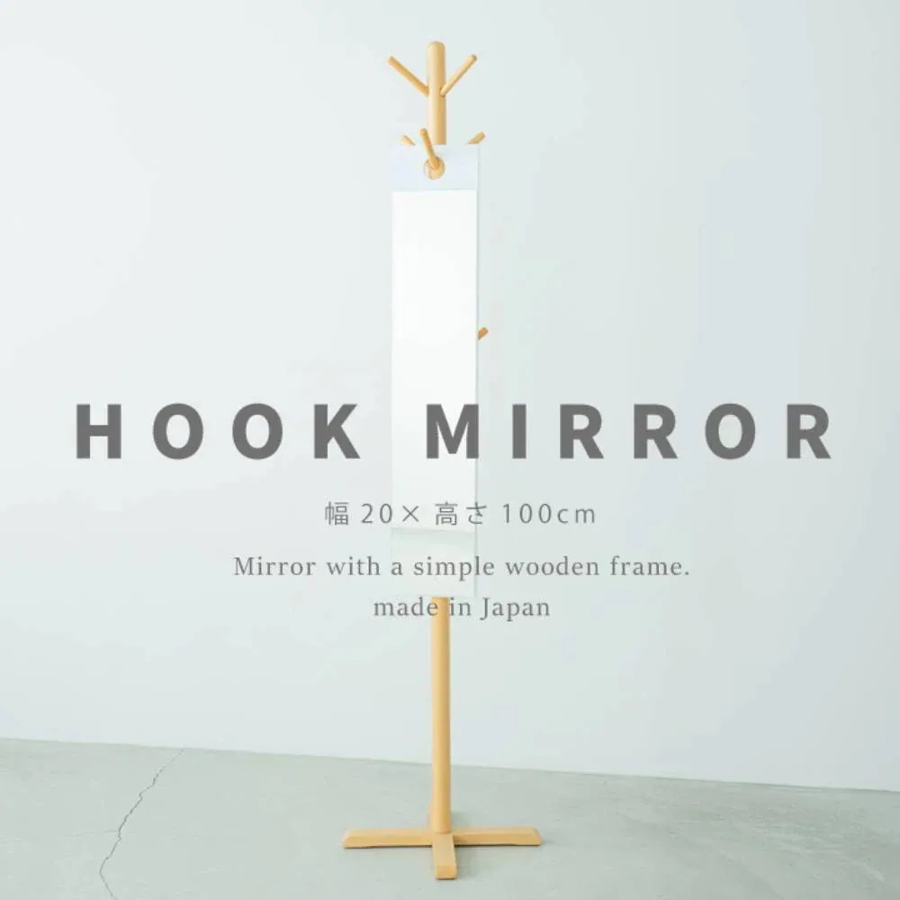 フックミラー 高さ100cm NK-1000 鏡 組立不要 日本製 永井興産