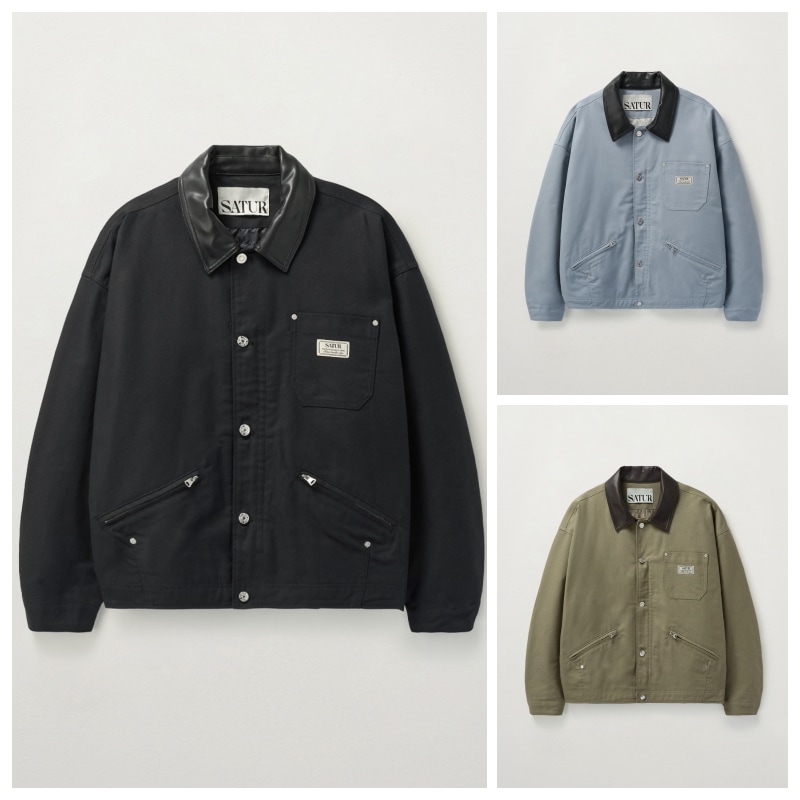 【SATUR】 COTTON WORK JACKET : 3COLORS