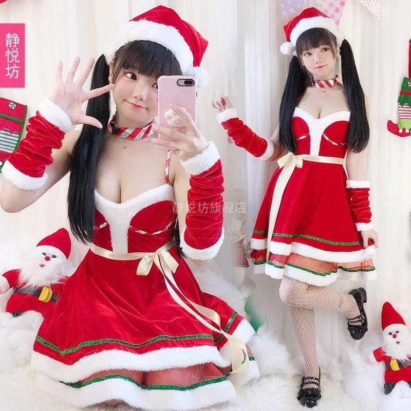 クリスマスコスチューム大人女性クリスマス衣装ホリデーパーティードレスアップ日本のサンタクロースセクシーステージドレス