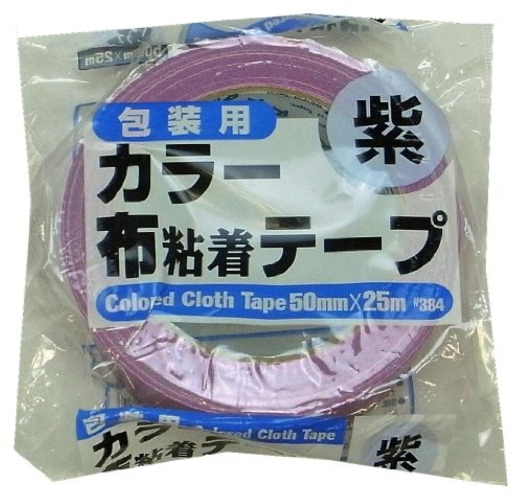 リンレイ 布カラーテープ #384布カラー （紫）サイズ50X25m [まとめ買い30巻セット]