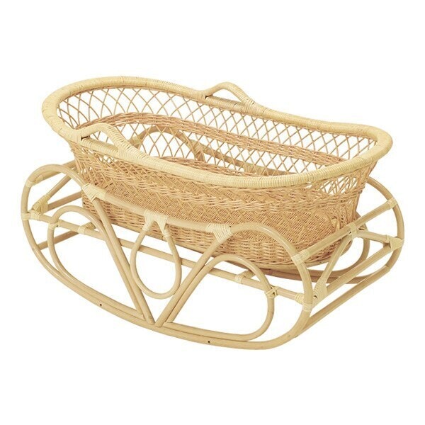 ヨーラン ラタン ベビーベッド ゆりかご 籐家具 幅95cm