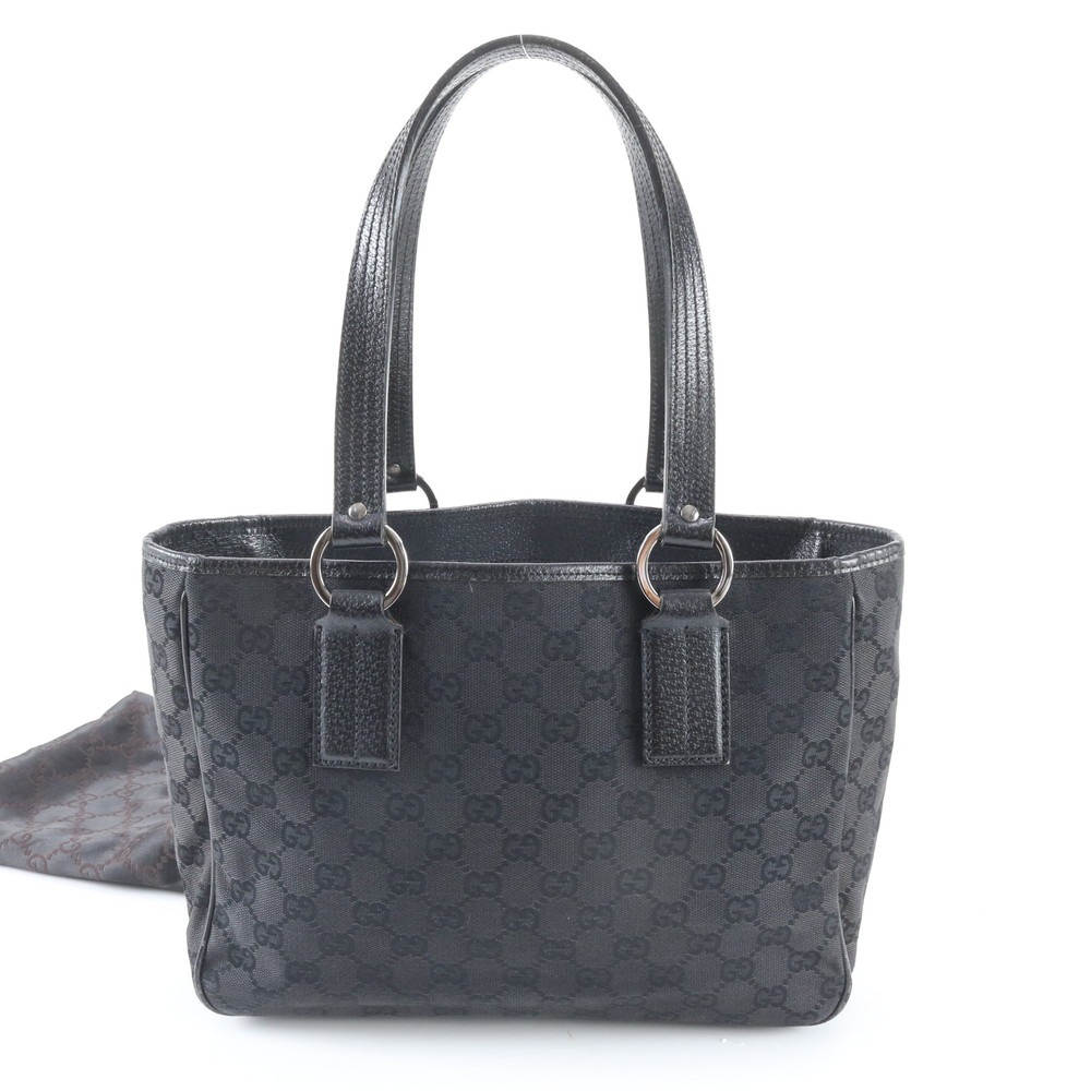 美品 GGキャンバス 113019 レザー×キャンバス トート バッグ ショルダー ビジネス 通勤 書類鞄 ブラック 黒 メンズ WBM EE34-3 中古