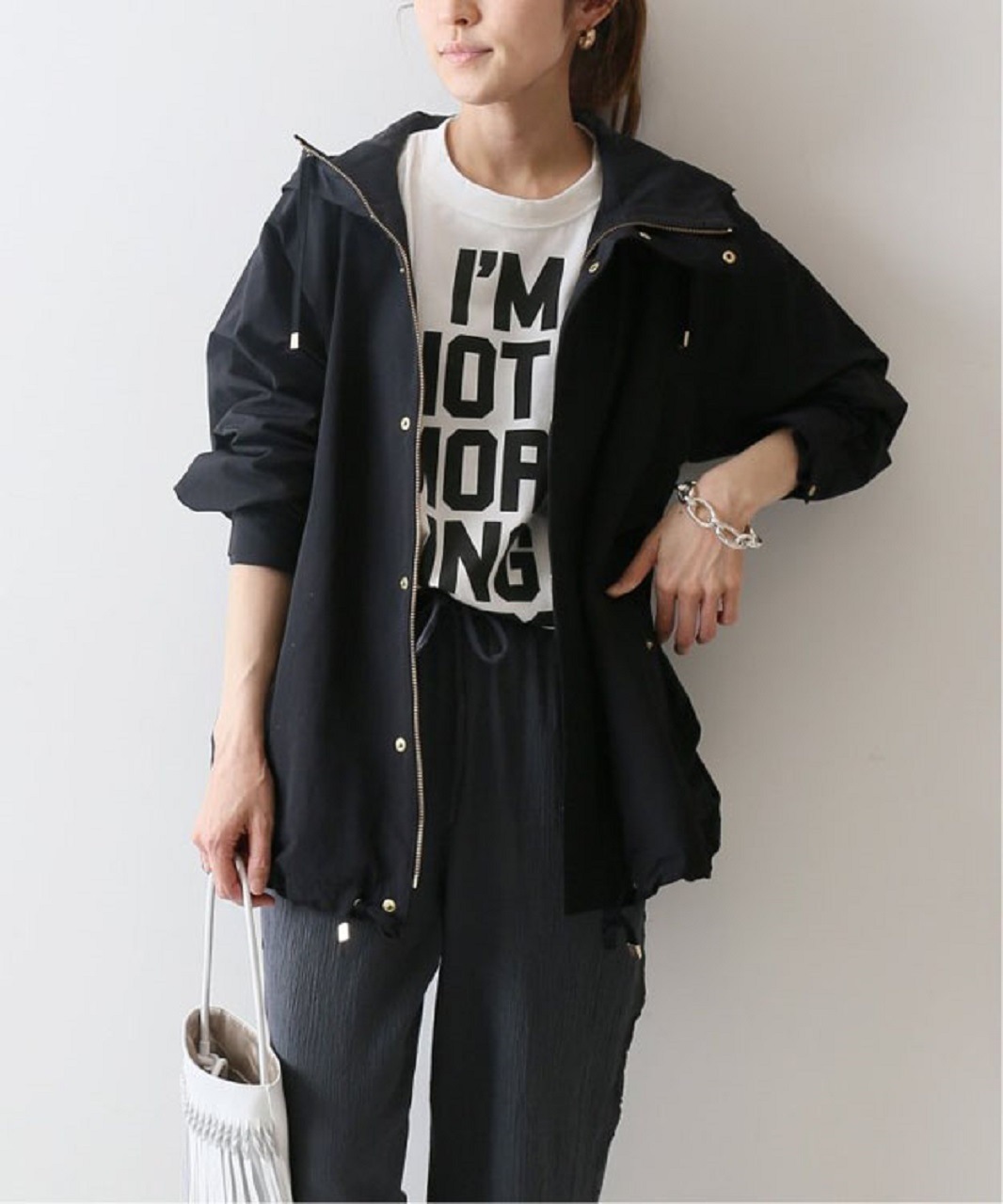 マウンテンパーカー レディース ウインドブレーカー スタンドカラー フード ヒップレングス 春 秋