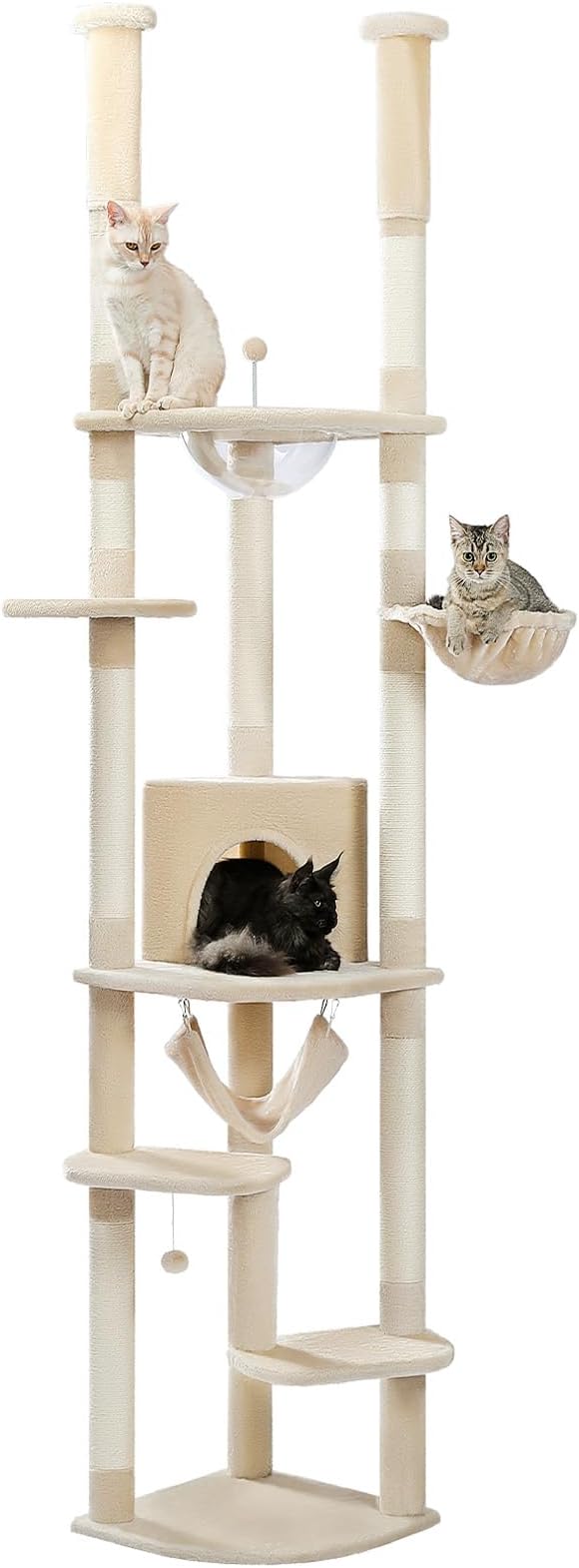 PETEPELA(ぺテぺラ) キャットタワー 突っ張り スリム ツッパリ 猫タワー 省