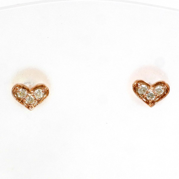 K10 10金 PG ピンクゴールド ピアス ダイヤ 総重量約0.2g ジュエリー 中古