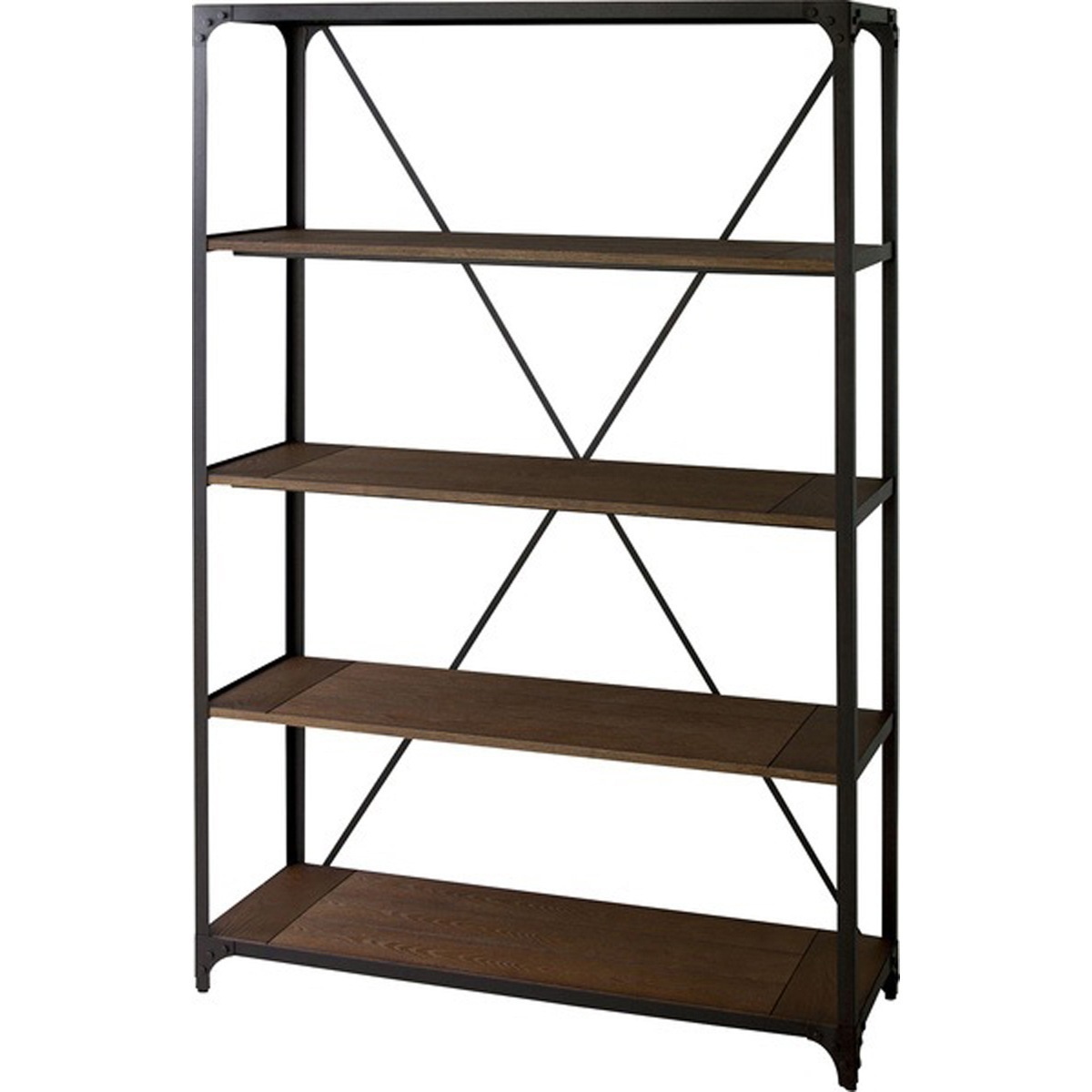 ワイドラック4段 天然木化粧繊維板 アッシュ スチール 粉体塗装 ハンマートーン仕上