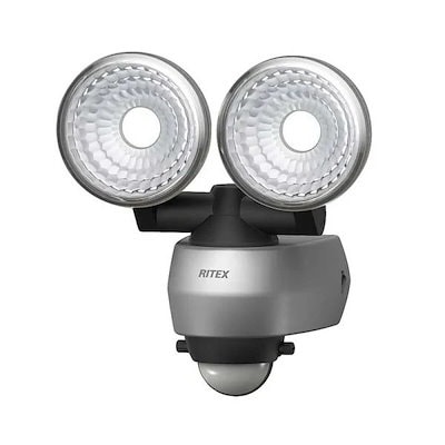 他サイト： ムサシ LED-AC315 屋外向け　AC式LEDセンサーライト（7.5W×2灯） LEDAC315の商品画像