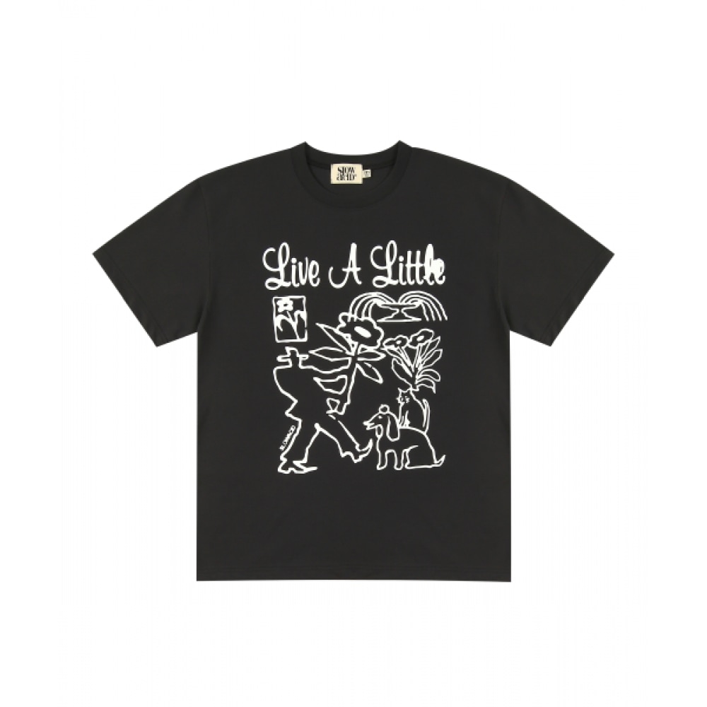 スローアシッドガーデンペインティングショートスリーブTシャツ [チャコール]