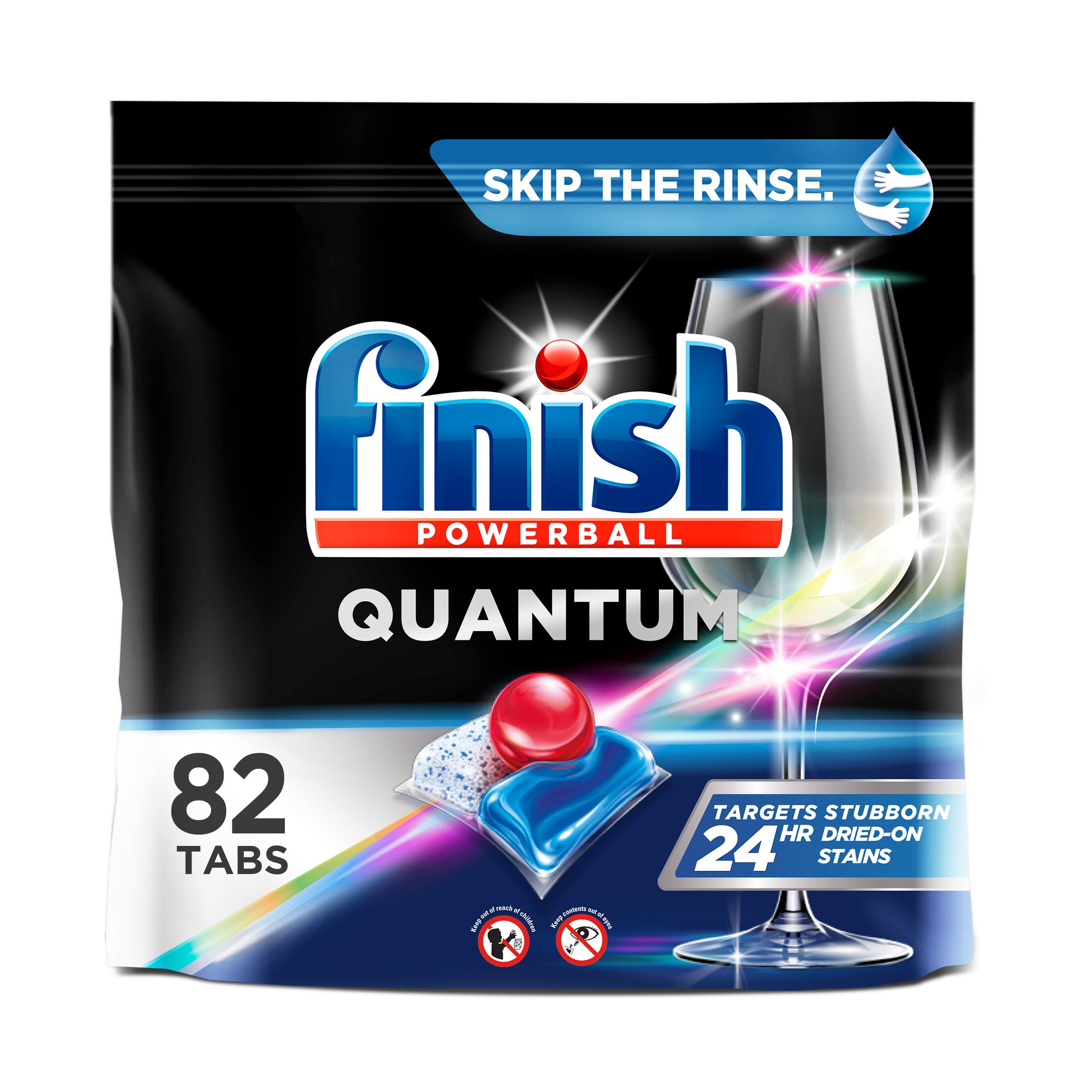 Finish(フィニッシュ) Quantum 82個入り 食器洗い機用洗剤 パワーボール 究極のクリーン&シャイン 食洗機用タブレット ディッシュタブ