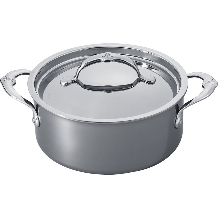 【人気商品】ステンレス鍋 20cm 洗いやすい ヘスタン ナノボンド 両手鍋 20cm HTN-W20 (B) メガ割