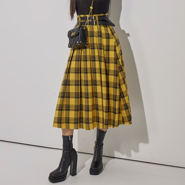 SK2419 ベルト セット チェック スカート 8,557円
