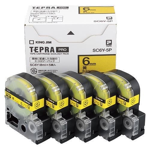 （まとめ買い）テプラテープ [x5個入] SC6Y-5P 00060240 [x3]