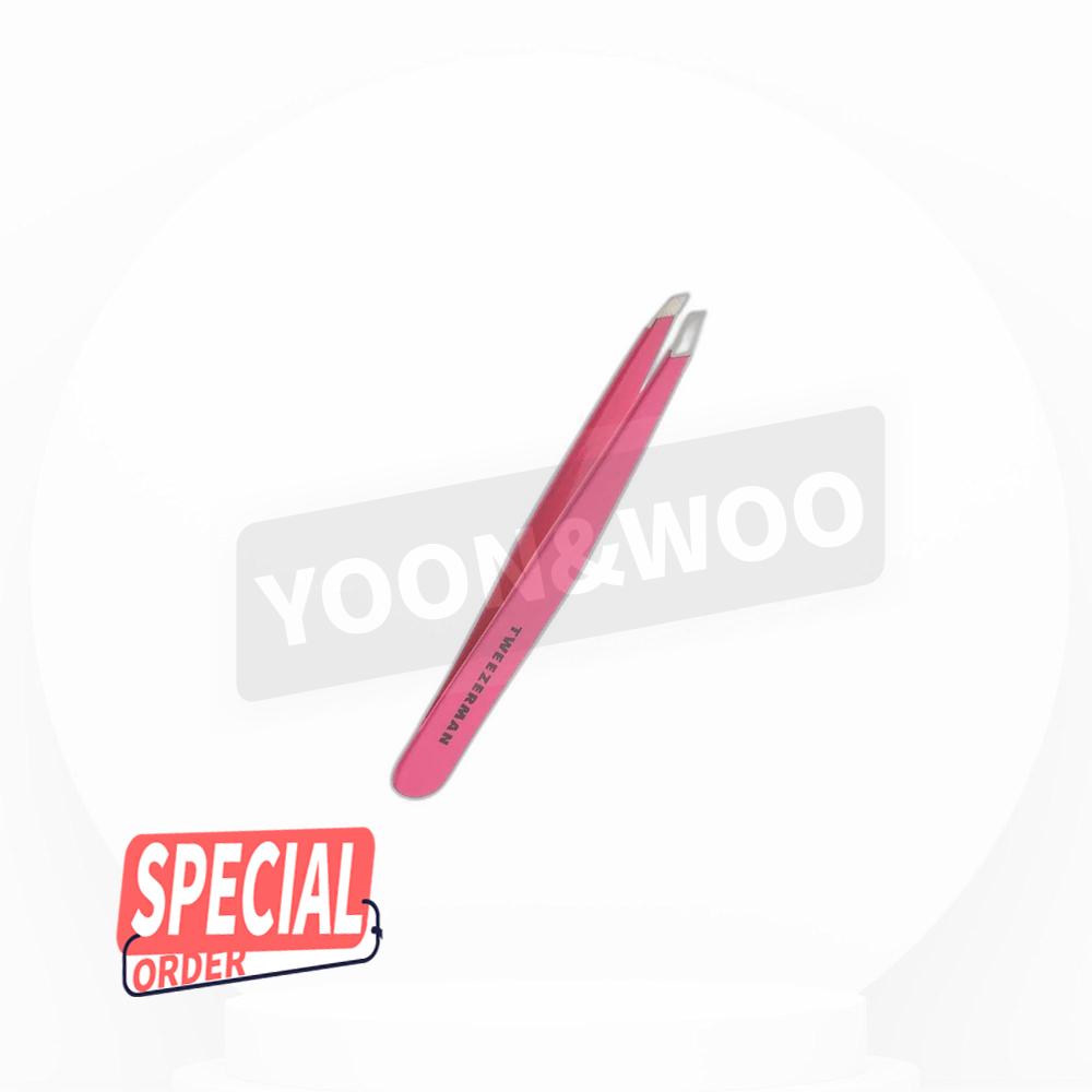 ツイザーマンスラントツイザーピンセット ピンク 3個眉ハサミ・ツイーザー・カミソリ