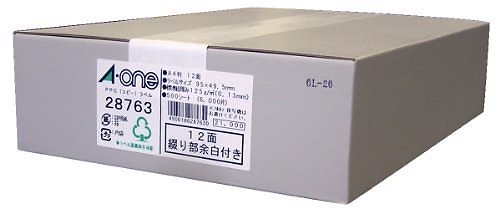 PPCラベル A4-12面/500入 28763 00027212