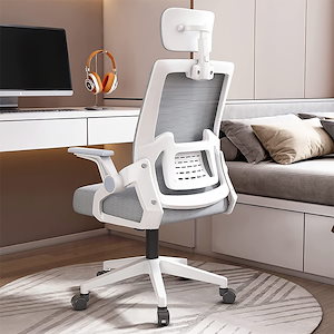 Supsea オフィスチェア メッシュ 椅子 パソコンチェア テレワーク 疲れない 跳ね上げ式アームレスト 約120度ロッキング 通気性 360度回転 座面昇降 人気（3色）
