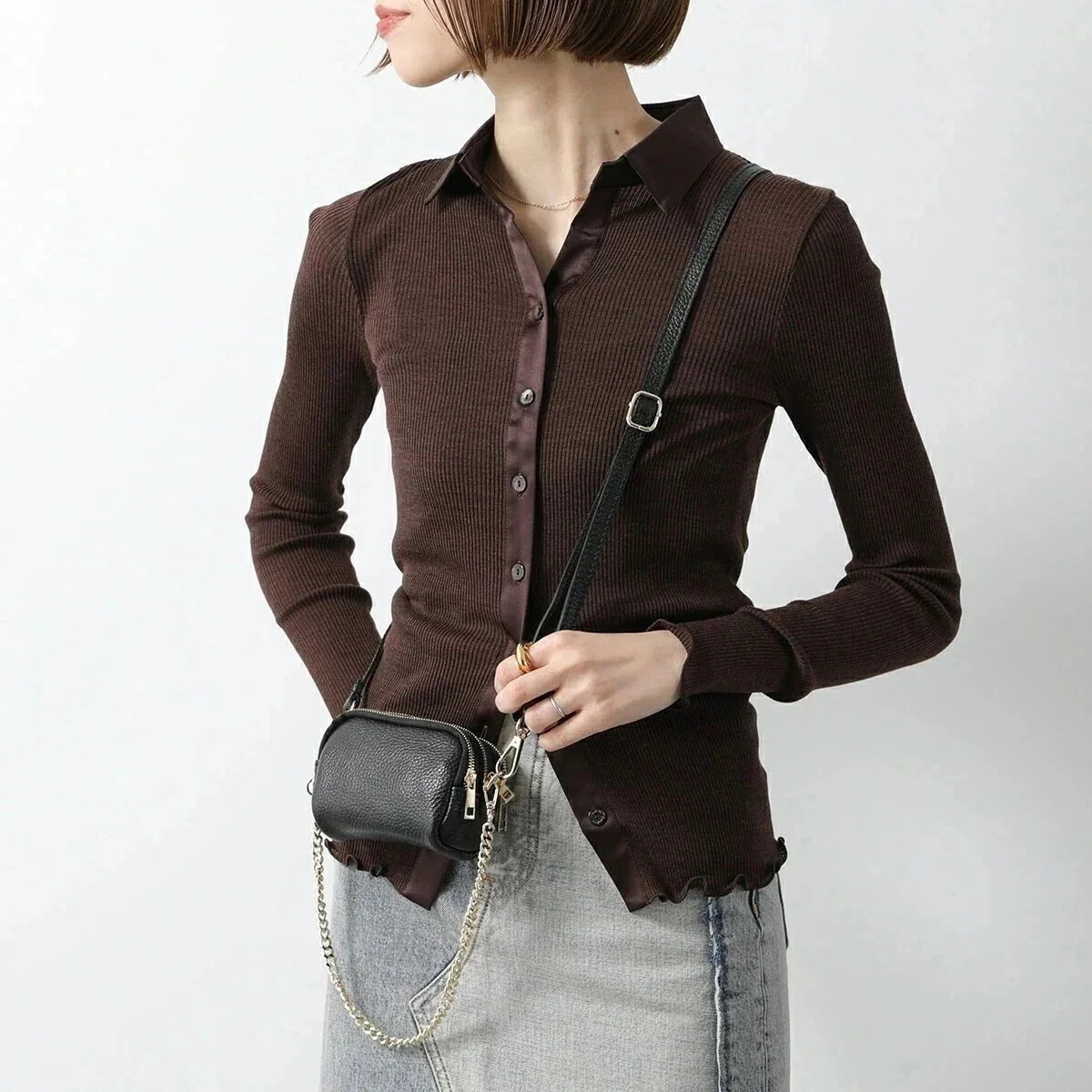 MILLELA FIRENZE ミレッラフィレンツェ ショルダーバッグ 10290517 レディース レザー ミニバッグ ポシェット チェーン 鞄 01/BLA 【ts】