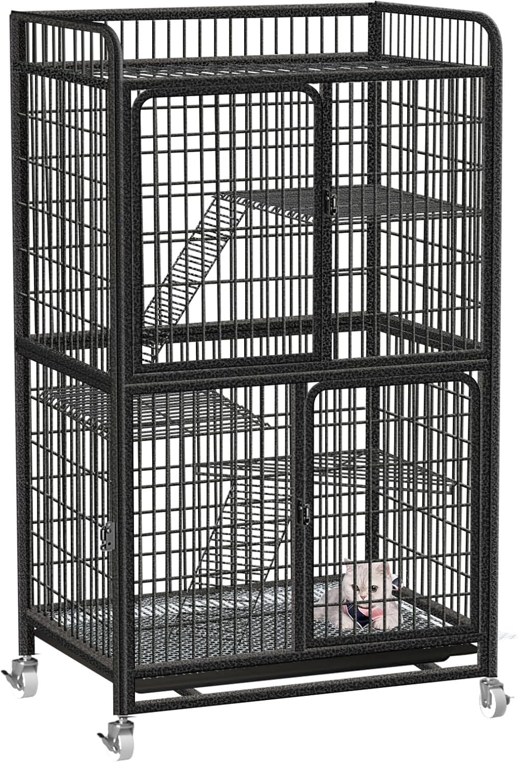 猫ケージ 猫用ケージ 猫ハウス （サイズ：86*60*155CM） 室内用猫のゲージ 大きめ動物ケージ 大型猫用ケージ 多頭飼い猫 移動便利 組立簡単 取り外し可能なペット用品 室内飼い 掃除しやすい 13,600円