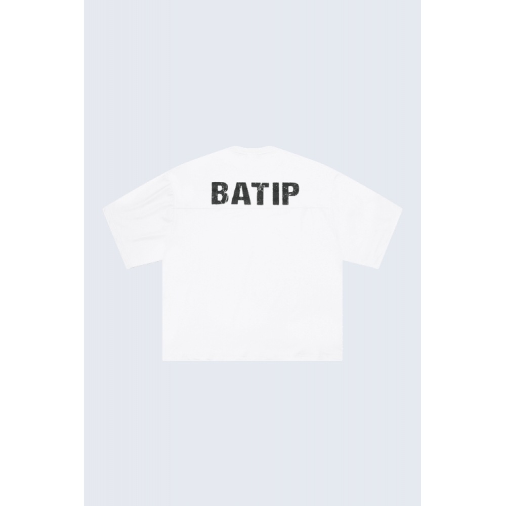 BATIP ラグビークールオーバーフィット半袖Tシャツホワイト