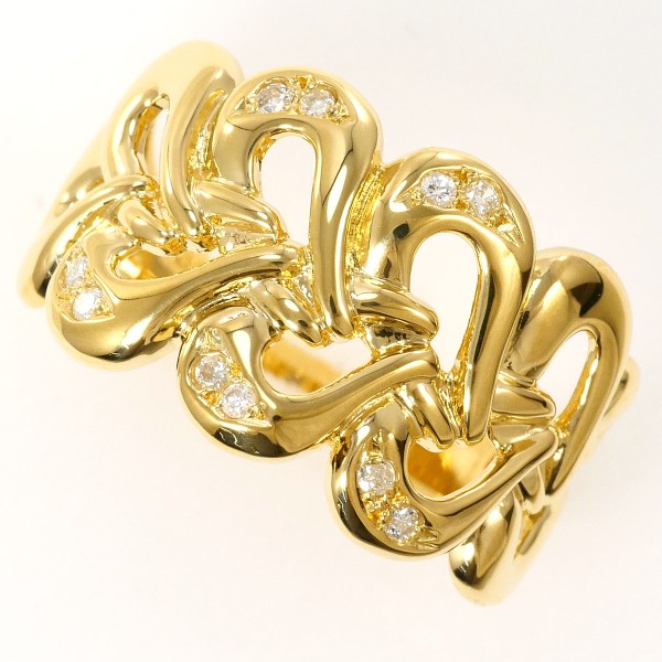 K18 18金 YG イエローゴールド リング 指輪 13.5号 ダイヤ ジュエリー 中古