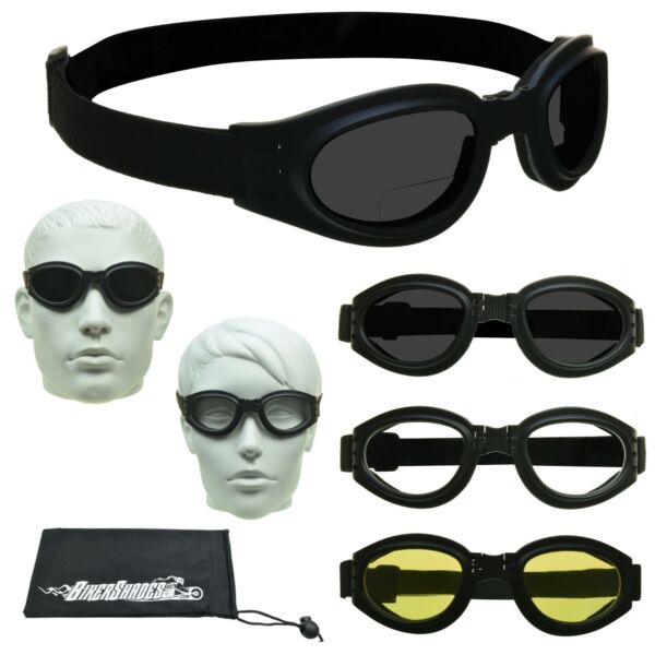 サングラス Bifocal Sunglass Goggles Motorcycle Foldable Sport Wrap Glasses Windproof Foam