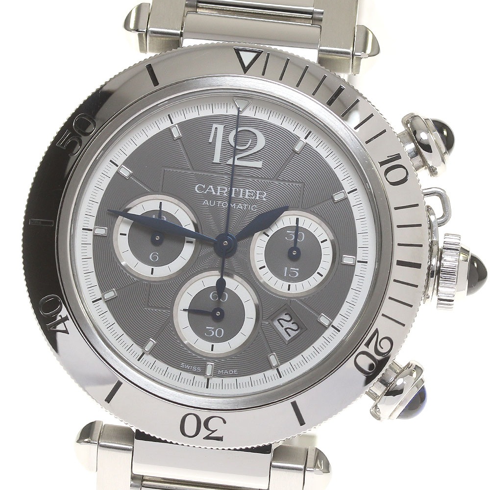 カルティエ CARTIER WAPA0027 パシャ クロノグラフ 自動巻き メンズ 良品 保証書付き_826081【中古】