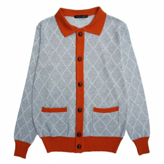 オリジナルJOHN VOX V-NECK JUMPER GREY/OLIVE