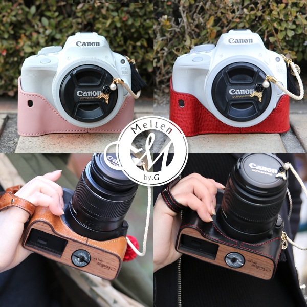 [Melten] 天然牛革 + Bubinga wood Canon EOS 100D カメラ ケース (half case)
