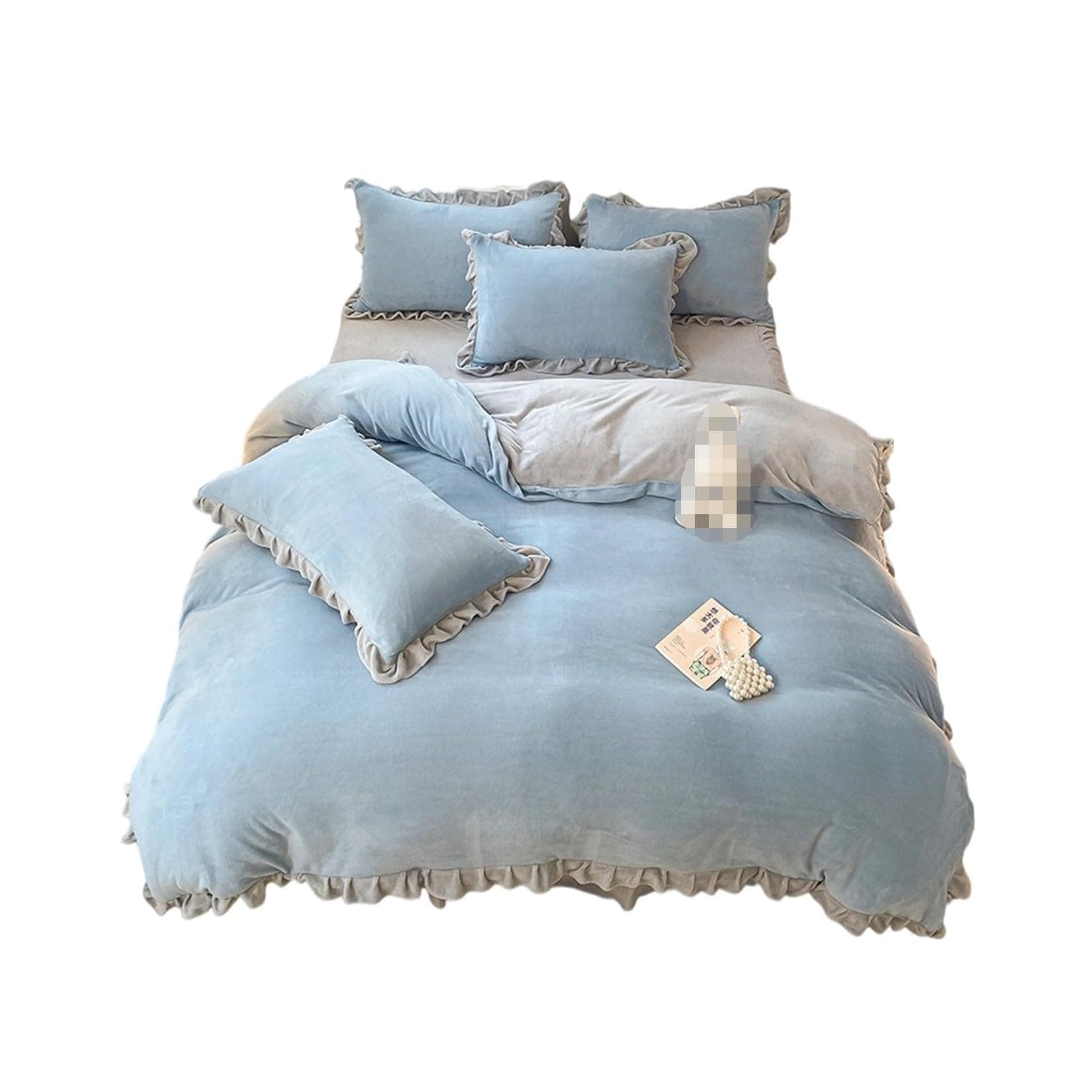 秋冬寝具セット プリンセス風 フランネル 布団カバー フリル 無地 おしゃれ ベッドスカート 枕カバー 可愛い とろける 柔らか肌触り あったか 保温 ふわふわ 高密度 厚手 静電気防止 洗える