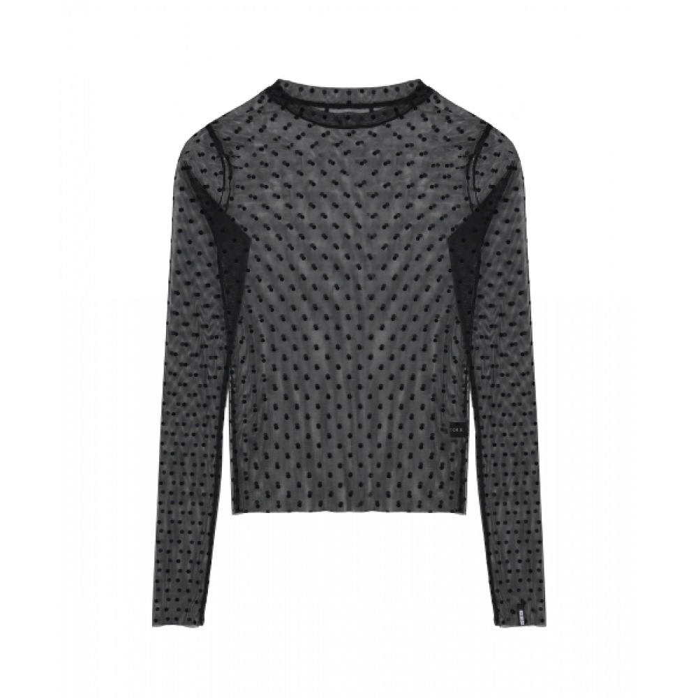 ニック&ニコールニコールレーベルシースルードットトップス_ブラック 5,983円