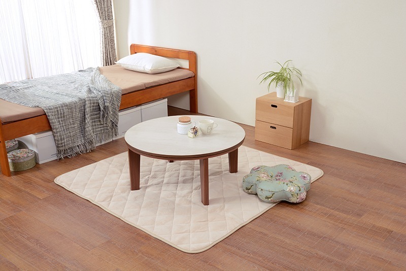 こたつテーブル おしゃれ 北欧モダン 木目 円形 机 コタツ 丸形 リバーシブル 300Wフラットヒーター 炬燵 80cm 20,598円