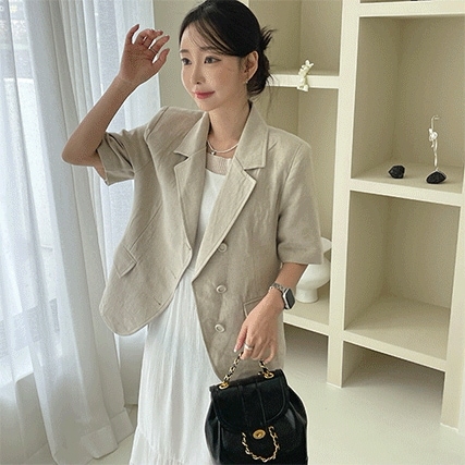 モエン アンバランス 半袖 ジャケット(2color)