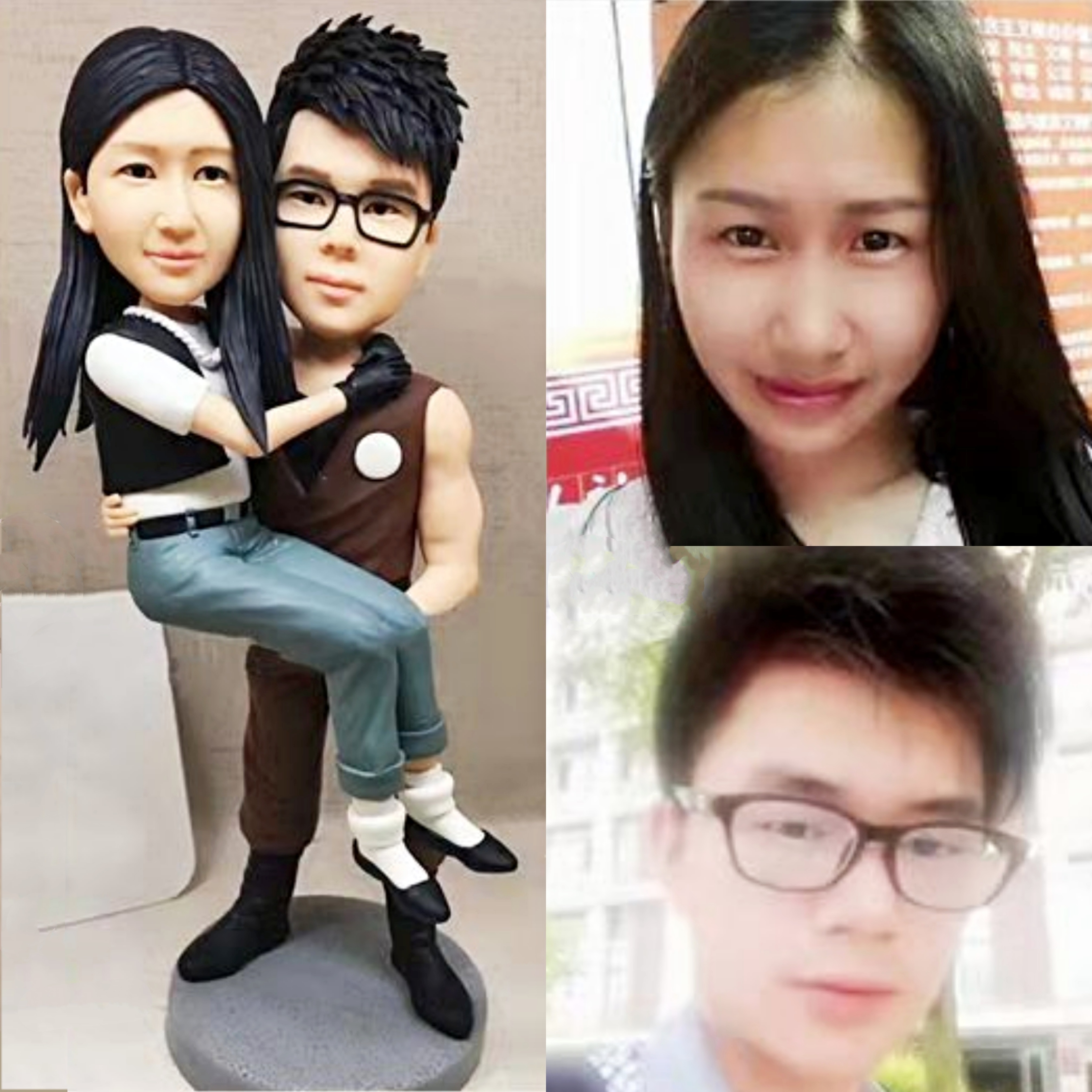 【オーダーメイド】3D肖像画 似顔絵 人形 フィギュア 結婚祝い 周年記念日 カップル 彼氏 彼女 夫婦 両親 贈呈品 記念品